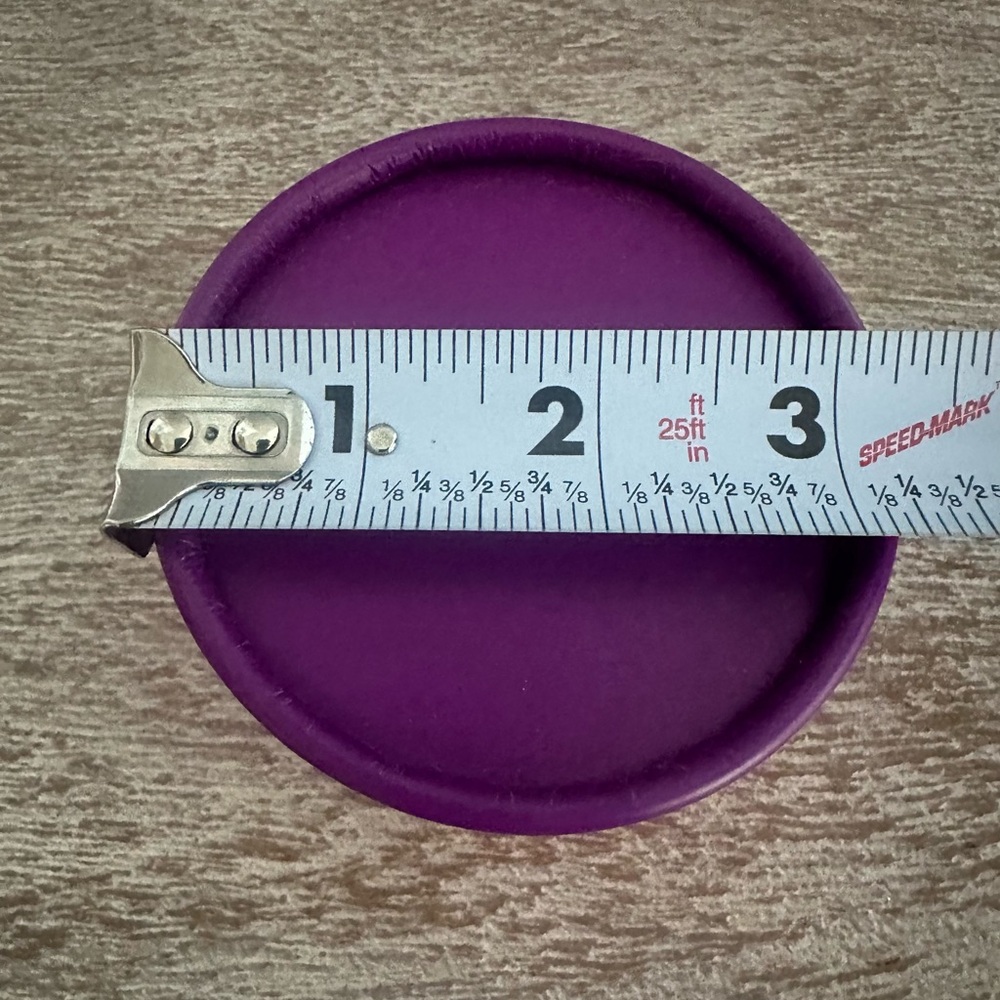 Kate Spade Round Gift Box, Purple and Red with Gold Accent. Jewelry Storage - Picture 5 of 5